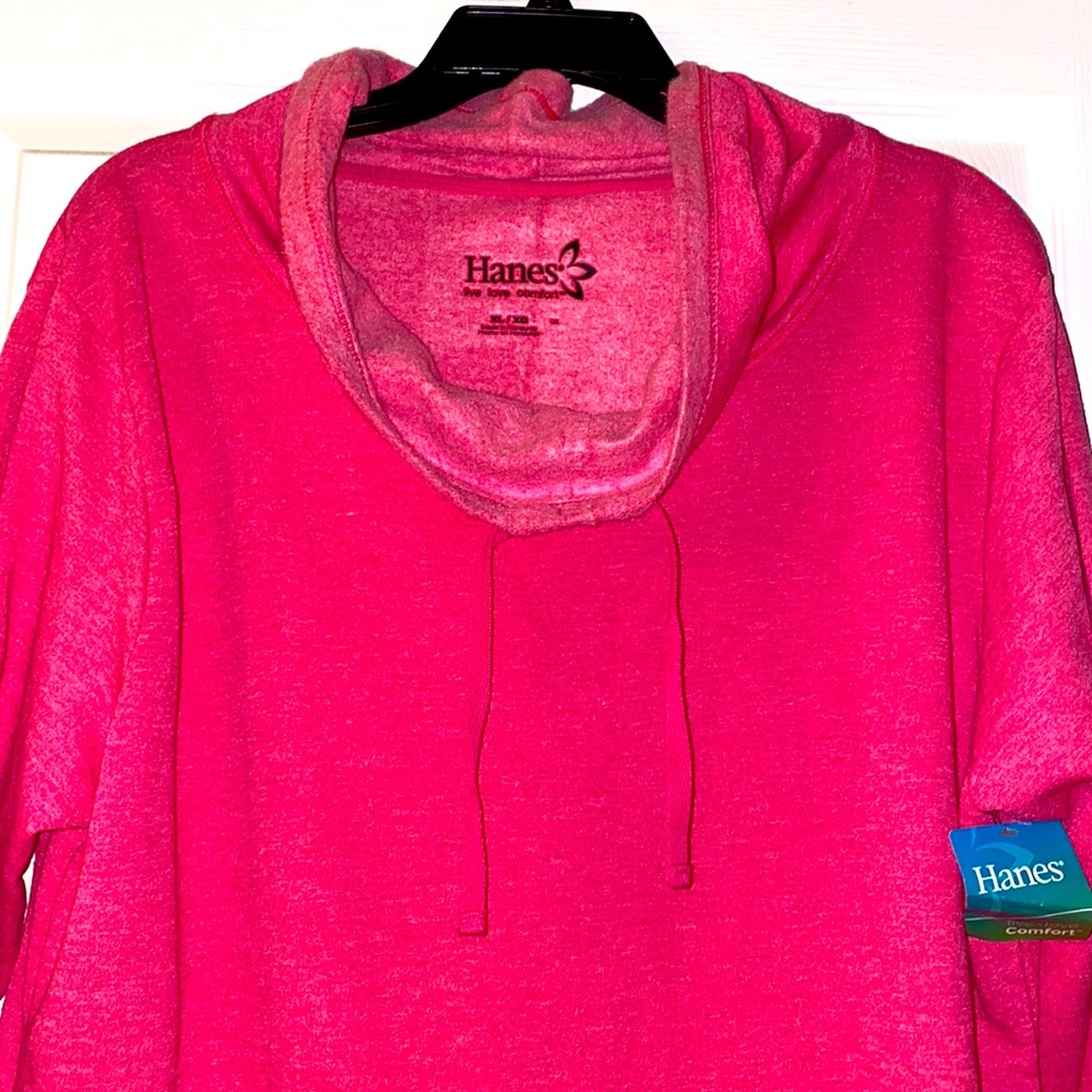 NWT Hanes Long Sleeve Super Soft Lightweight Pink Turtleneck Sweater - Picture 2 of 7